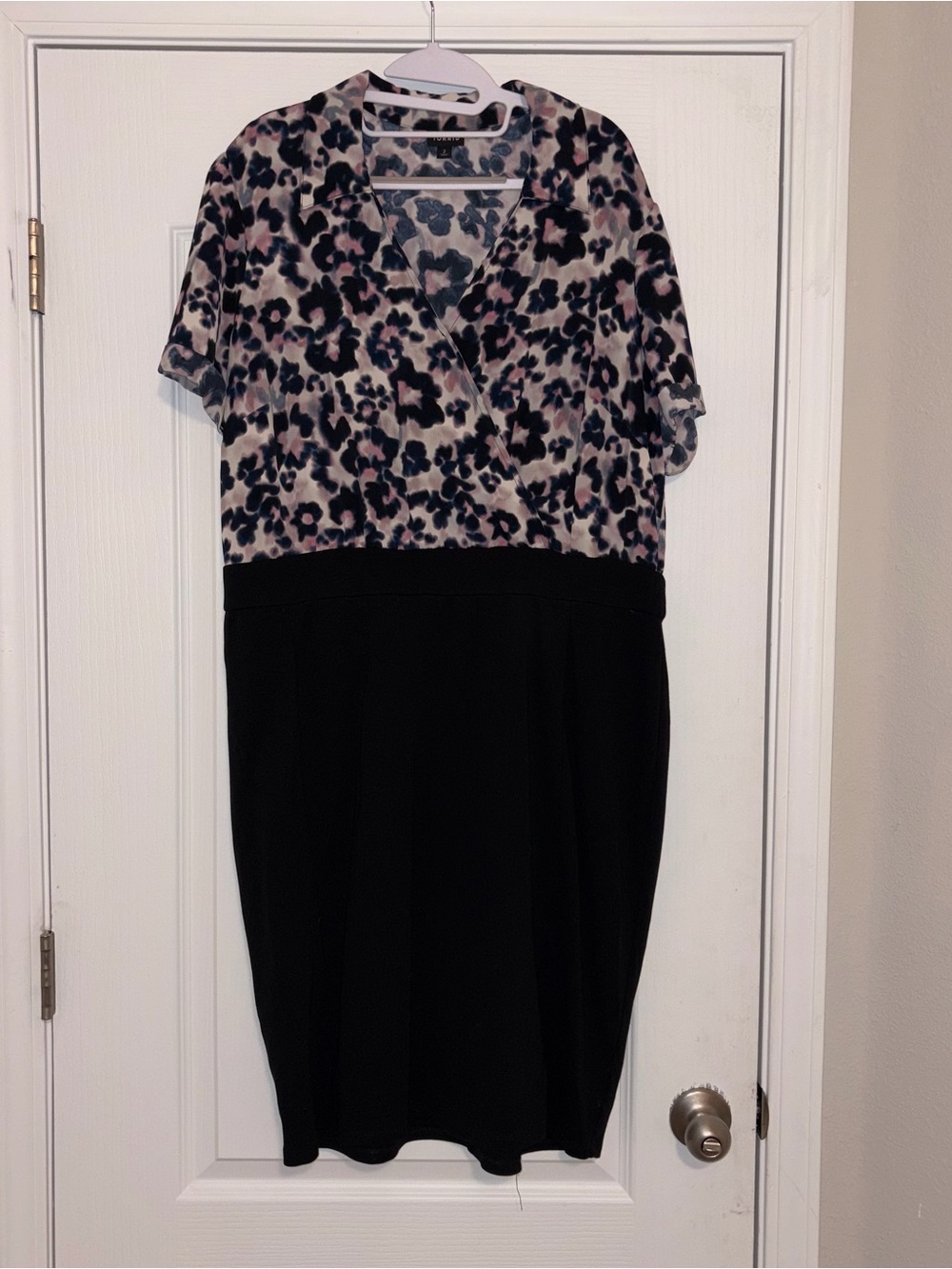 torrid Black Midi Dress with Pink and Gray Leopard Print Top Size 2XL
